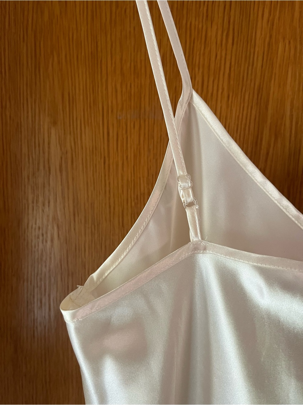 Silky Ivory Lace-Trim Slip Dress - Picture 5 of 10
